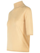 Max Mara 'Cecina' Beige Virgin Wool Turtleneck tröja