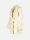 Max Mara 'Teddy Crop' White Wool Blend Coat