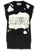 Mm6 Maison Margiela 'Bleached' Black Cotton Vest