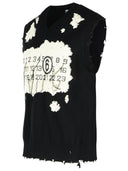 Mm6 Maison Margiela 'Bleached' Black Cotton Vest
