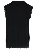 Mm6 Maison Margiela 'Bleached' Black Cotton Vest