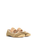 Mm6 Maison Margiela Green Polyester Ballet Flats