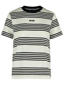 Msgm Ivory Cotton T Shirt