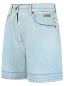 Msgm Light Blue Denim Shorts