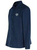 A.P.C. Chemise de mélange de polyester marine 'Regis'