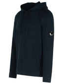 C.P. Felpa di cotone blu "lente" dell'azienda