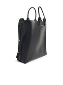 Jil Sander 'Tote' Black Lear Crossbody Bag