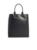 Jil Sander 'Tote' Black Lear Crossbody Bag