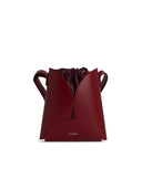 Jil Sander 'Curve' Burgundy Lear Crossbody Bag