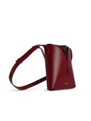 Jil Sander 'Curve' Burgundy Lear Crossbody Bag
