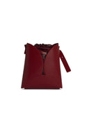 Jil Sander 'Curve' Burgundy Lear Crossbody Bag