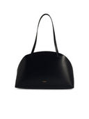 Jil Sander 'Curve' Medium Black Lear Crossbody Bag