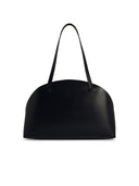 Jil Sander 'Curve' Medium Black Lear Crossbody Bag