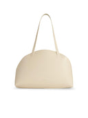 Jil Sander 'Curve Media' White Lear Crossbody Bag