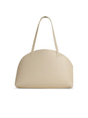 Jil Sander 'Curve Media' White Lear Crossbody Bag