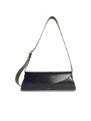 Jil Sander Large 'Cannolo' Black Lear Bag