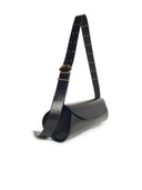 Jil Sander Large 'Cannolo' Black Lear Bag