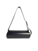 Jil Sander Large 'Cannolo' Black Lear Bag
