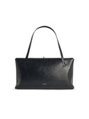 Jil Sander Large 'Goji Pillow' Black Lear Bag