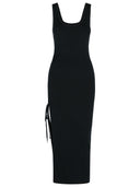 Michael Michael Kors의 Ruched 'Black Wool Blend Dress