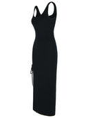 Michael Michael Kors의 Ruched 'Black Wool Blend Dress