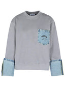Moschino Jeans Grey Cotton Felpa