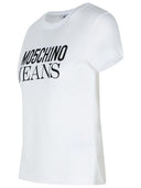 Moschino dżinsy biała bawełniana koszulka