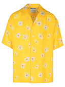 Chemise de soie jaune moschino