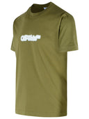 Uit witte 'spray pijl' groen katoenen t -shirt