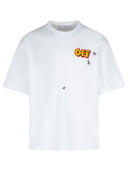 Av vit "pil" vit bomullst shirt
