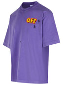 Off White 'Arrorw' Purple Cotton T Shirt