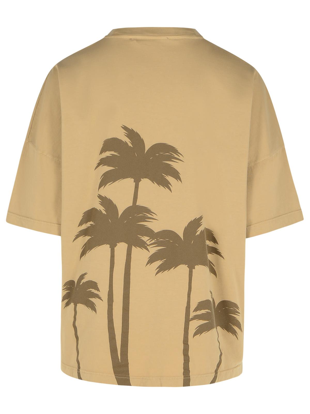 palm angels coconut tree Palm Angels Beige Cotton T Shirt – Balardi