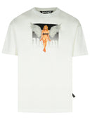 Palm Angels 'Crystal' White Cotton T Shirt