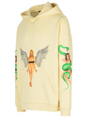 Palm Angels 'Pin Up' Ivory Cotton Sweatshirt