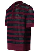 Dries Van Noten 'Mercy' Burgundy Viscose Blend Polo Shirt