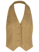 Max Mara 'Sauro' Beige Linen Vest
