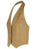 Max Mara 'Sauro' Beige Linen Vest