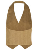 Max Mara 'Sauro' Beige Linen Vest
