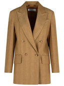 Max Mara 'Gerla' Brown Linen Blazer