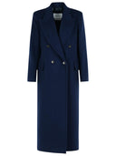 Max Mara «Albanie» Blue Virgin Wool Blend Coat