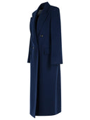 Max Mara «Albanie» Blue Virgin Wool Blend Coat