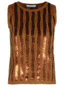 Max Mara 'Golia' Brown Linen Tank Top