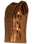 Max Mara 'Golia' Brown Linen Tank Top