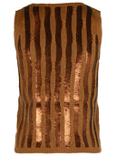 Max Mara 'Golia' Brown Linen Tank Top
