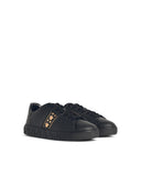 Versace 'Greca' Black Lear Sneakers