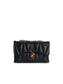 Versace 'Cleio' Small Black Lear Crossbody Bag