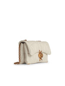 Versace 'Cleio' Small White Lear Crossbody Bag
