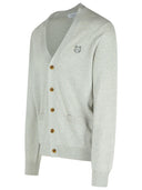 Maison Kitsuné Cargigan 'Bold Fox' In Light Grey Wool