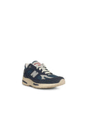 New Balance'991'海军绒面革混合运动鞋