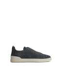 Zegna 'Triple' Navy Suede Sneakers